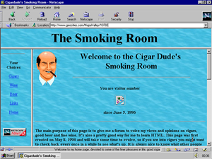 Screencap of an average GeoCities website