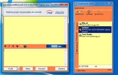 Screencap of GG's early orange UI with a chatbox