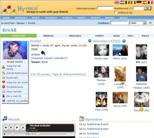 Screencap of a profile on Hyves