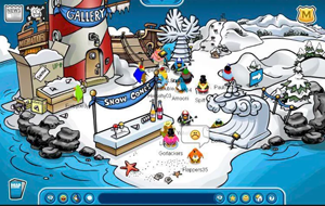 Screencap of Club Penguin during Snow Cones event