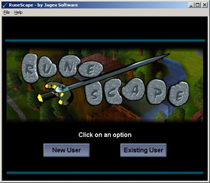 Screencap of Runescape Classic's main screen